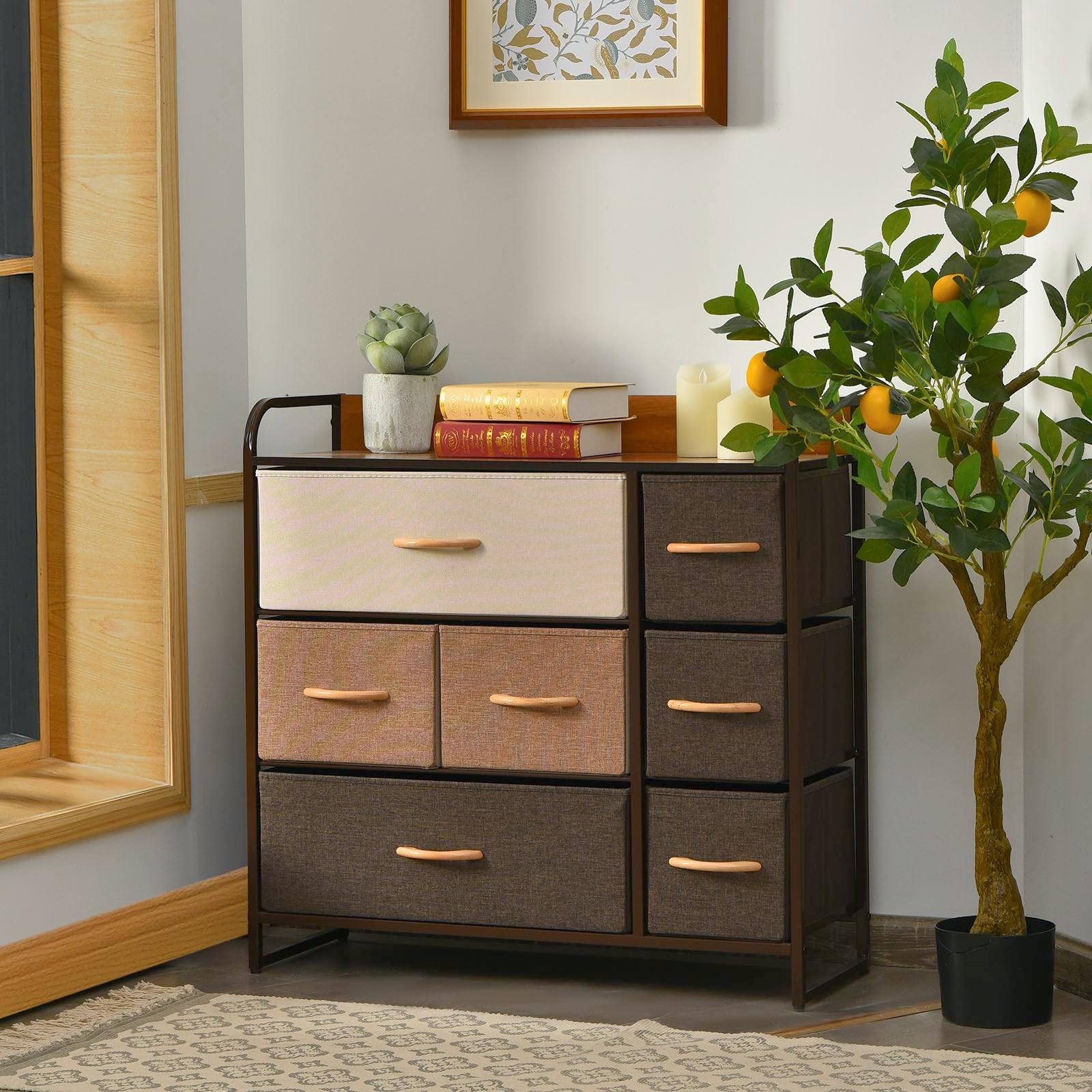 komfotteu-kommode-mit-7-stoffschubladen-80-x-29-x-79-cm image 7