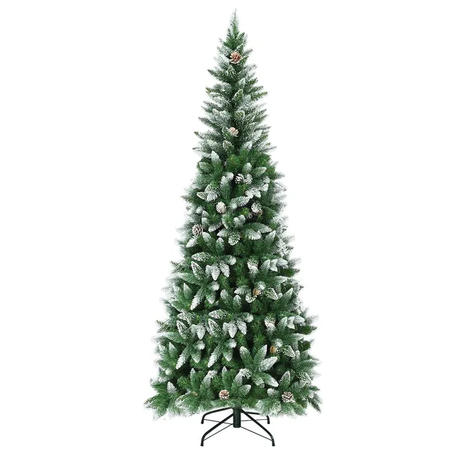 komfotteu-k-nstlicher-weihnachtsbaum-220-cm-mit-schnee-gr-n image 1