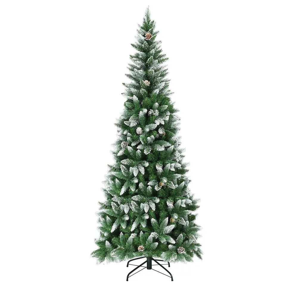 komfotteu-k-nstlicher-weihnachtsbaum-220-cm-mit-schnee-gr-n image 1