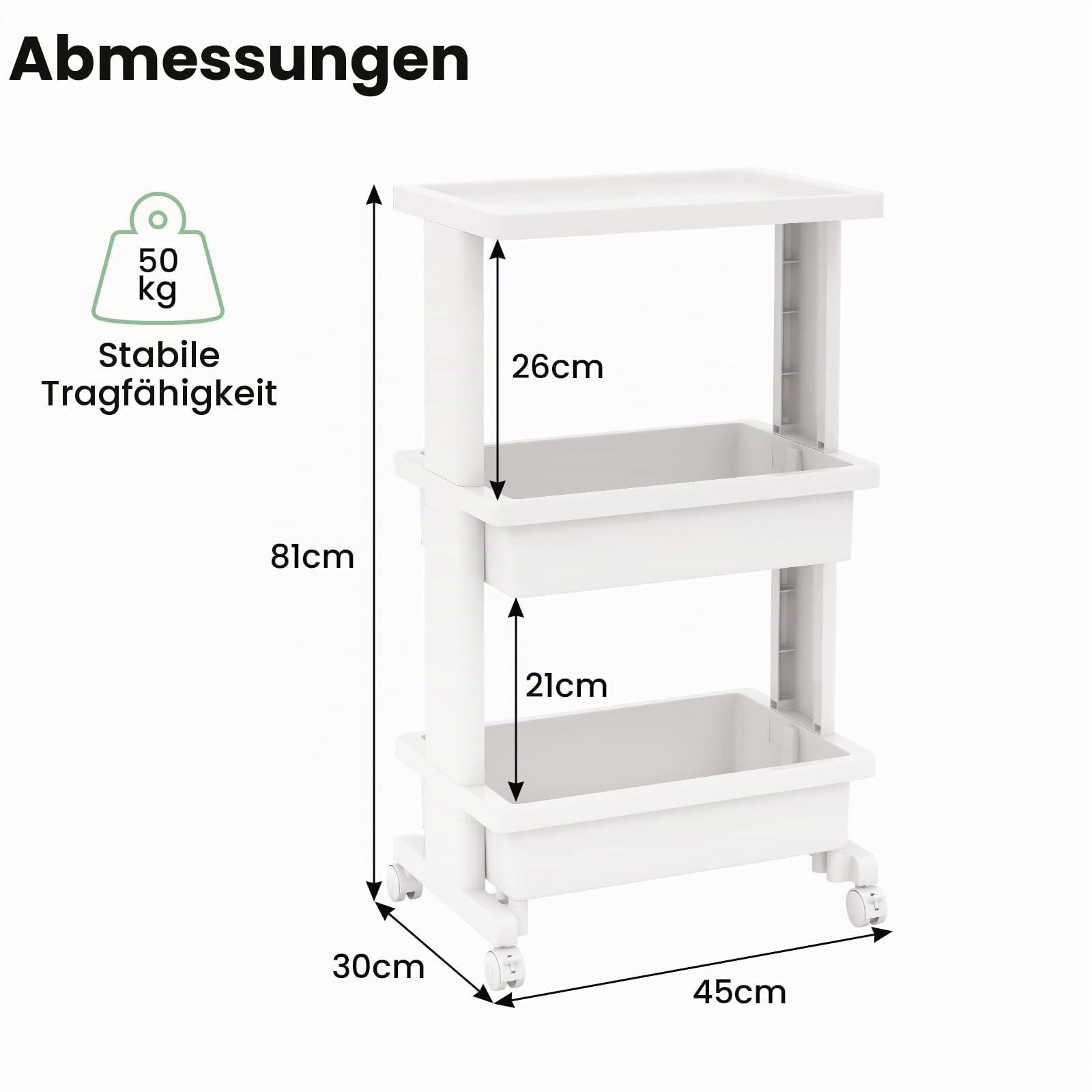 komfotteu-rollwagen-3-ebenen-kunststoff-nischenregal-wei image 3