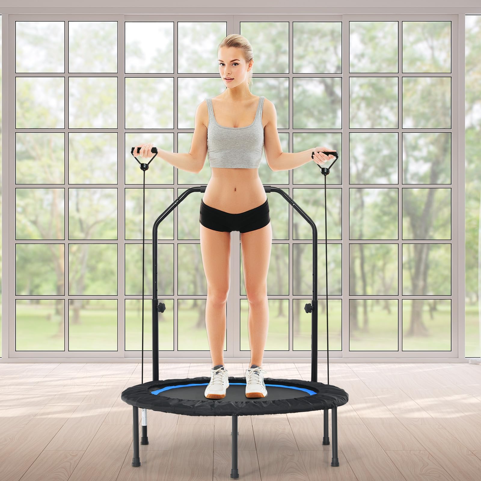 komfotteu-2-in-1-fitness-trampolin-101-cm-mit-griff-und-widerstandsb-ndern-schwa image 2