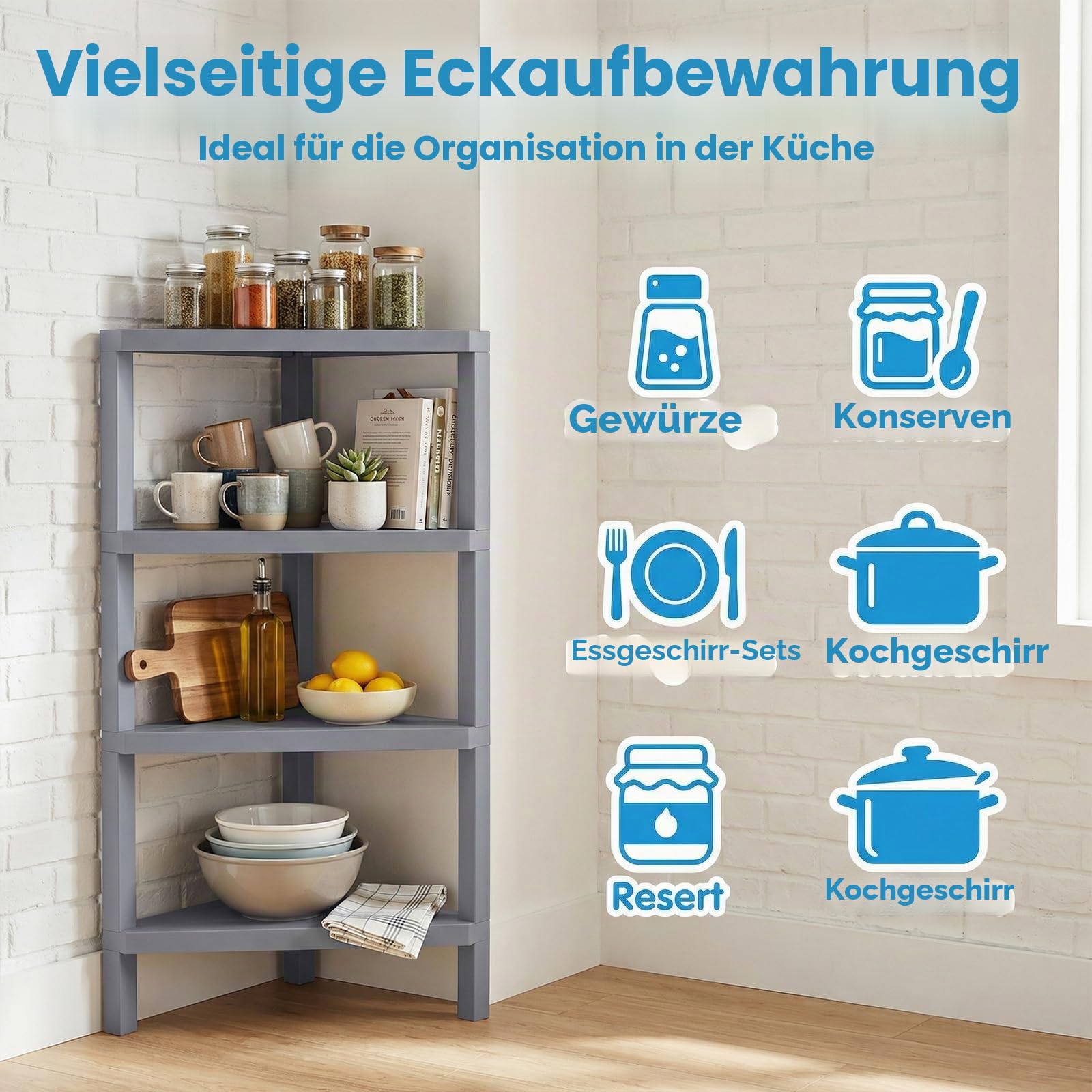 komfotteu-eckregal-4-ebenen-eckregal-kunststoff-46-x-33-x-99-cm-grau image 5