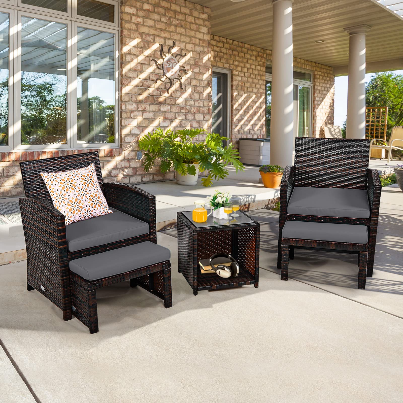 komfotteu-rattan-gartenm-bel-set-5-teilig-f-r-2-personen-schwarz image 2