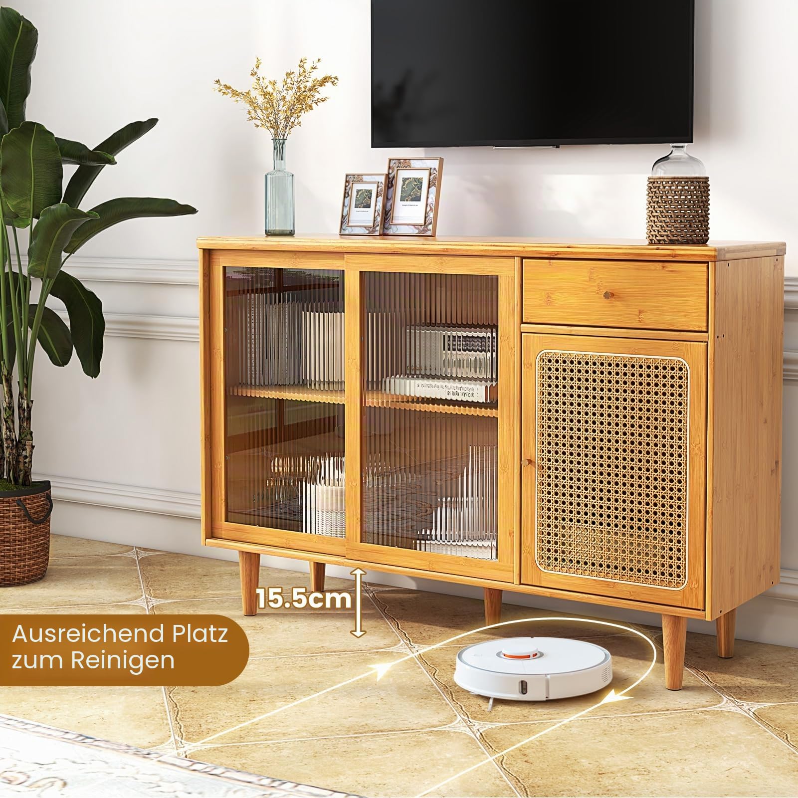 komfotteu-sideboard-bambus-rattan-120x35x83-cm-k-chenbuffet-natur image 2