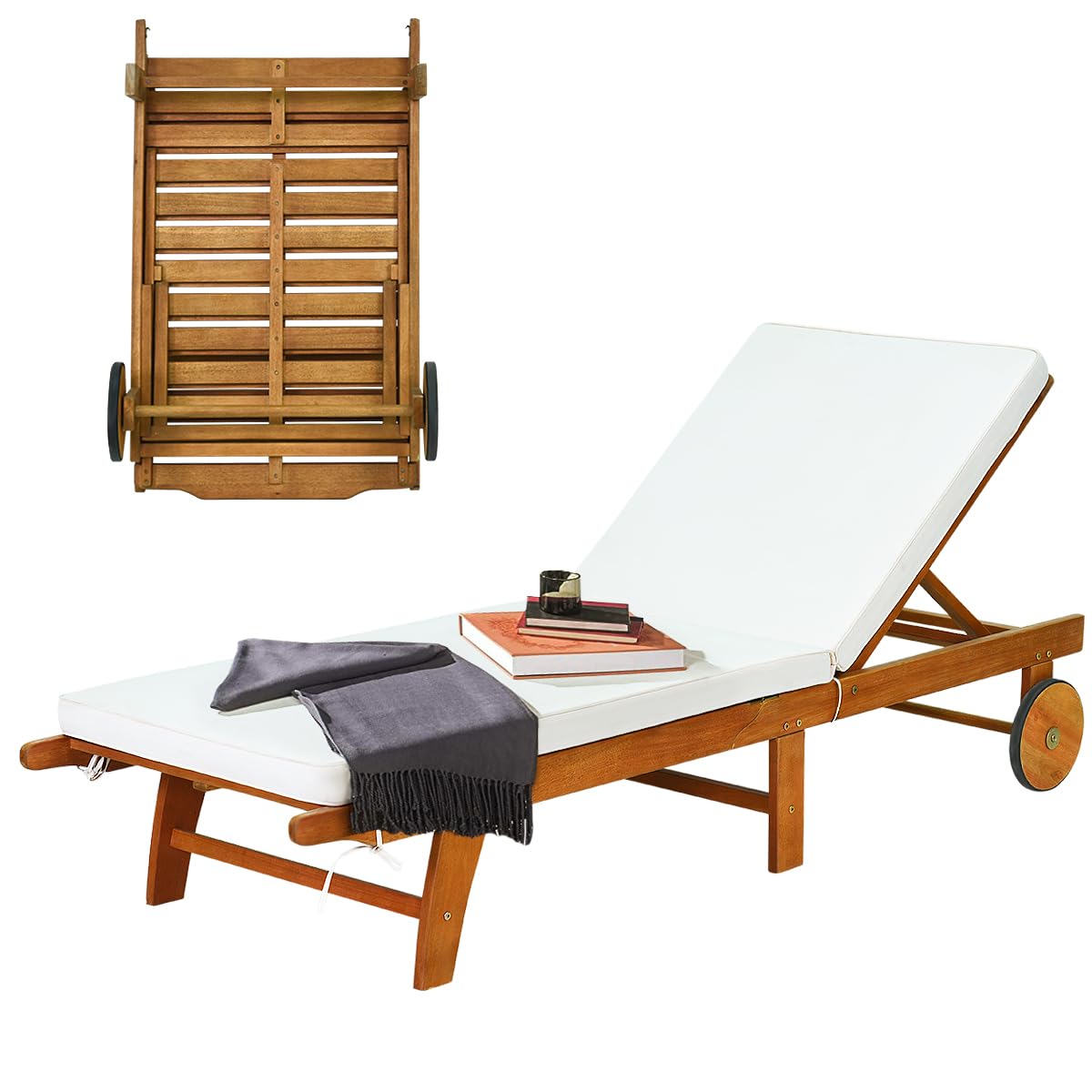 komfotteu-gartenliege-eukalyptusholz-verstellbar-mit-kissen-r-dern-bis-160-kg image 1