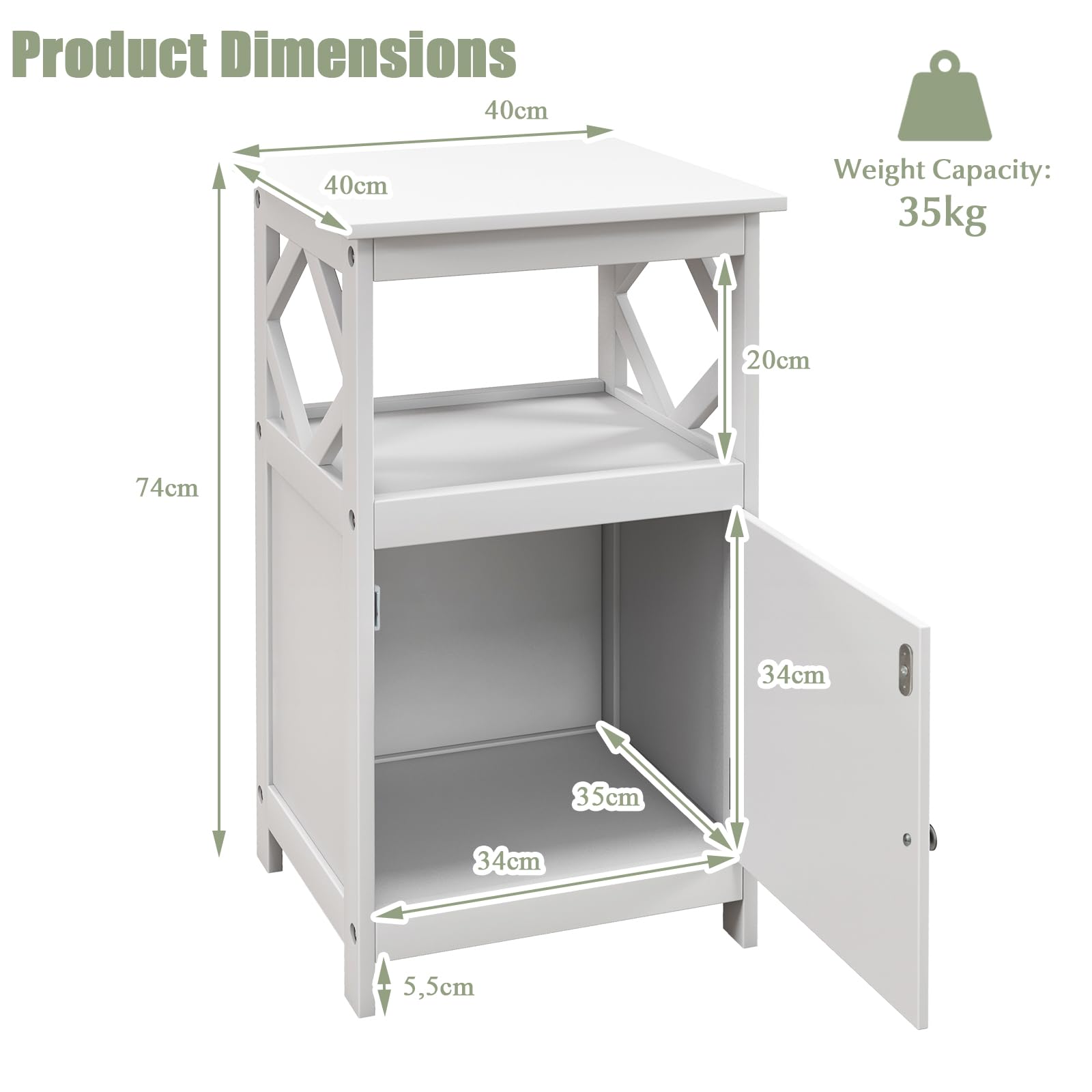 komfotteu-badschrank-standschrank-wei-40x40x74-cm-mit-t-r-ablage image 3