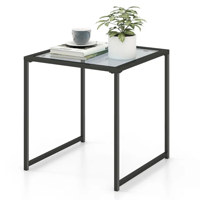 komfotteu-beistelltisch-quadratisch-hartglas-43x43x45cm image 1