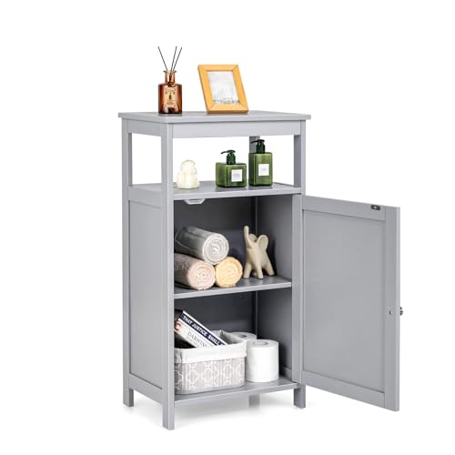 komfotteu-badezimmerschrank-45x30x84-cm-mit-offenem-regal-badschrank-wei-mit-ver image 8