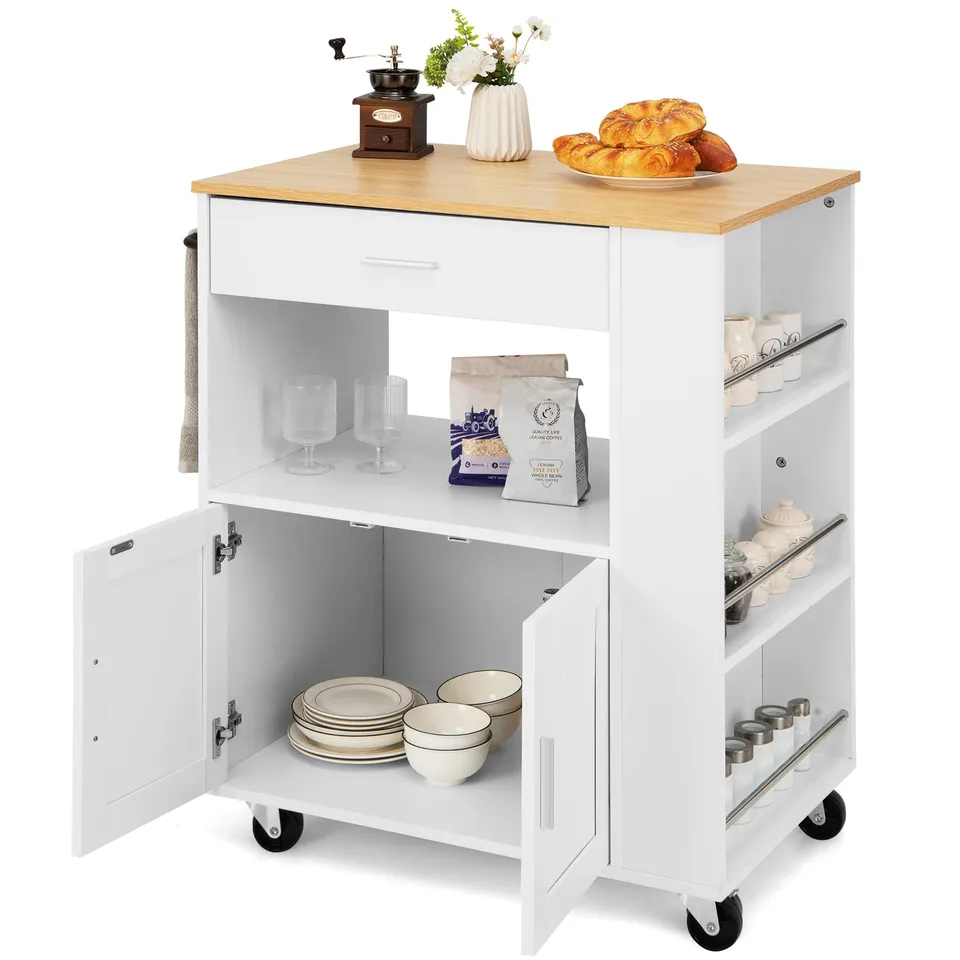 komfotteu-k-chenwagen-82x46x92-cm-mit-arbeitsplatte-und-gew-rzregalen-wei image 1