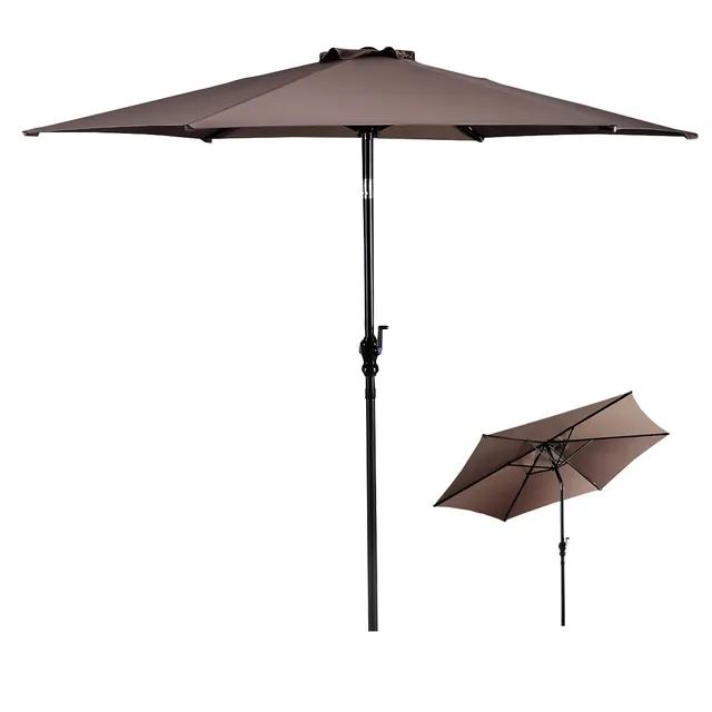 komfotteu-sonnenschirm-knickbar-300-cm-mit-uv-schutz-und-kurbel-terrassenschirm image 1