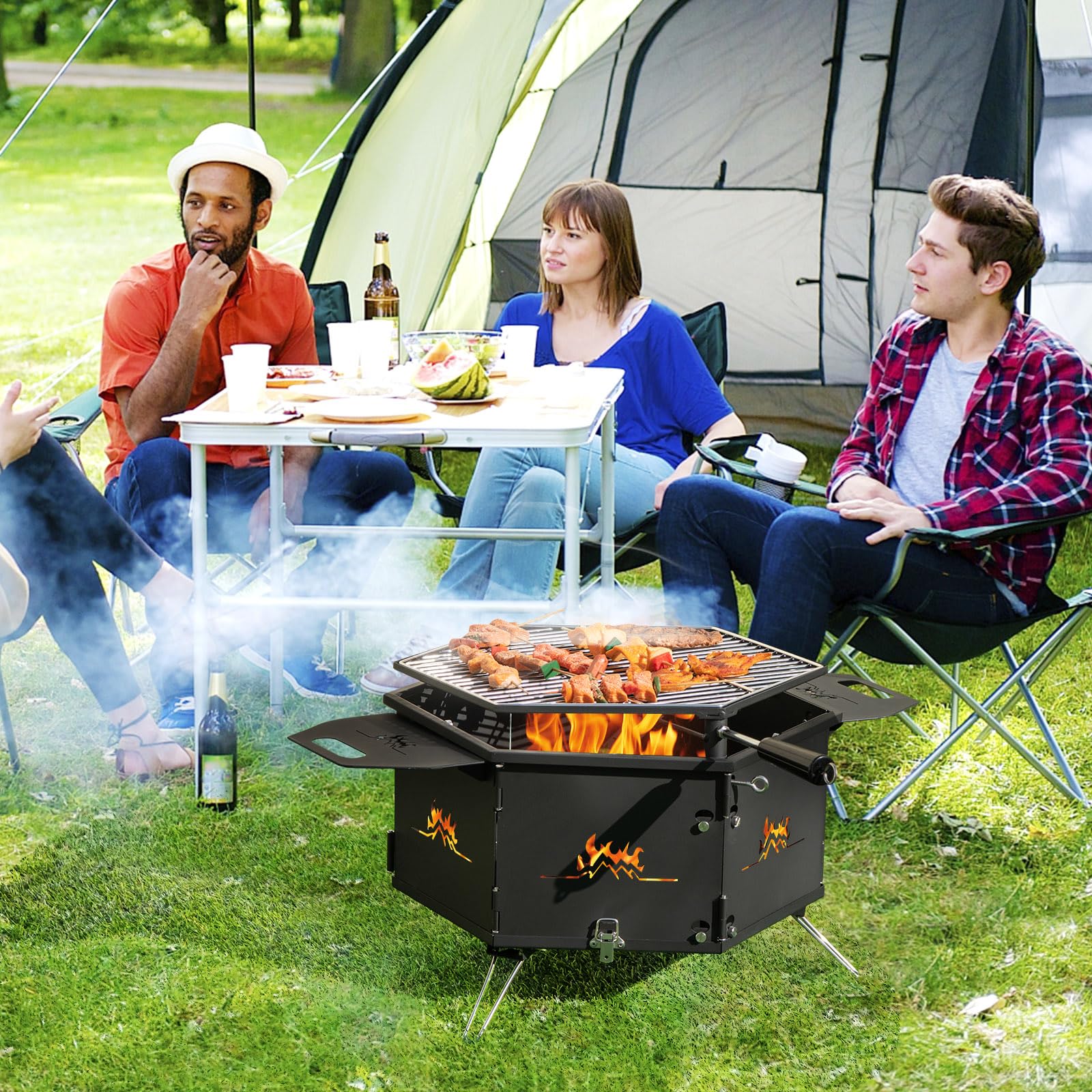 komfotteu-holzkohlegrill-zusammenklappbar-2-in-1-tischgrill image 3