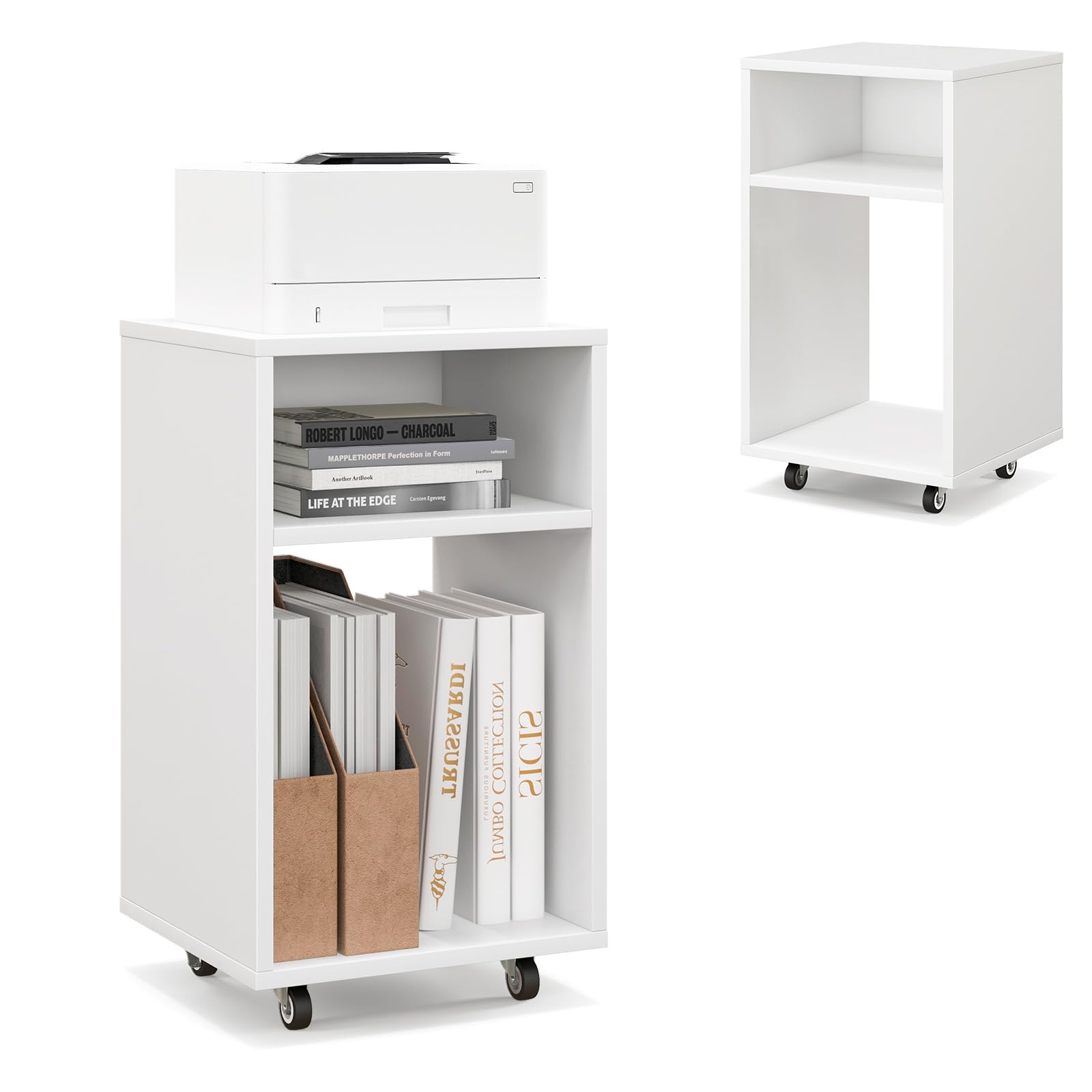 komfotteu-rollcontainer-druckertisch-wei-33x30x58-cm-mit-rollen image 1