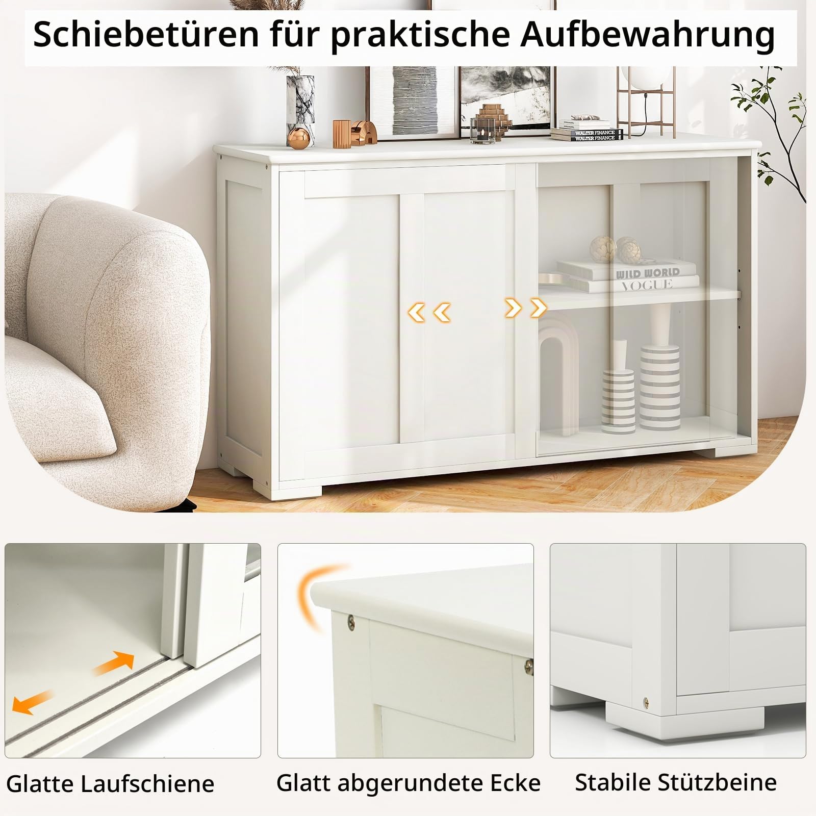komfotteu-sideboard-beistellschrank-milchig-wei-107x33x60cm image 5