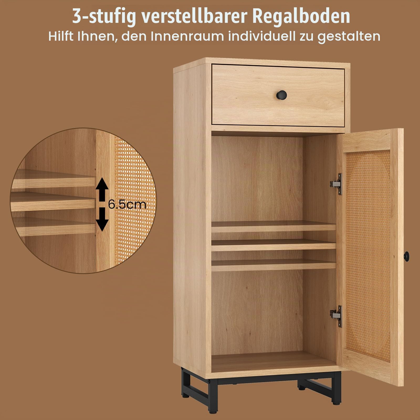 komfotteu-badezimmerschrank-mit-rattan-t-r-schublade-und-kippschutz-holz image 4