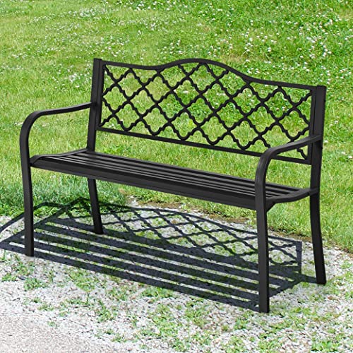 komfotteu-gartenbank-metall-2-personen-128-cm-schwarz image 8