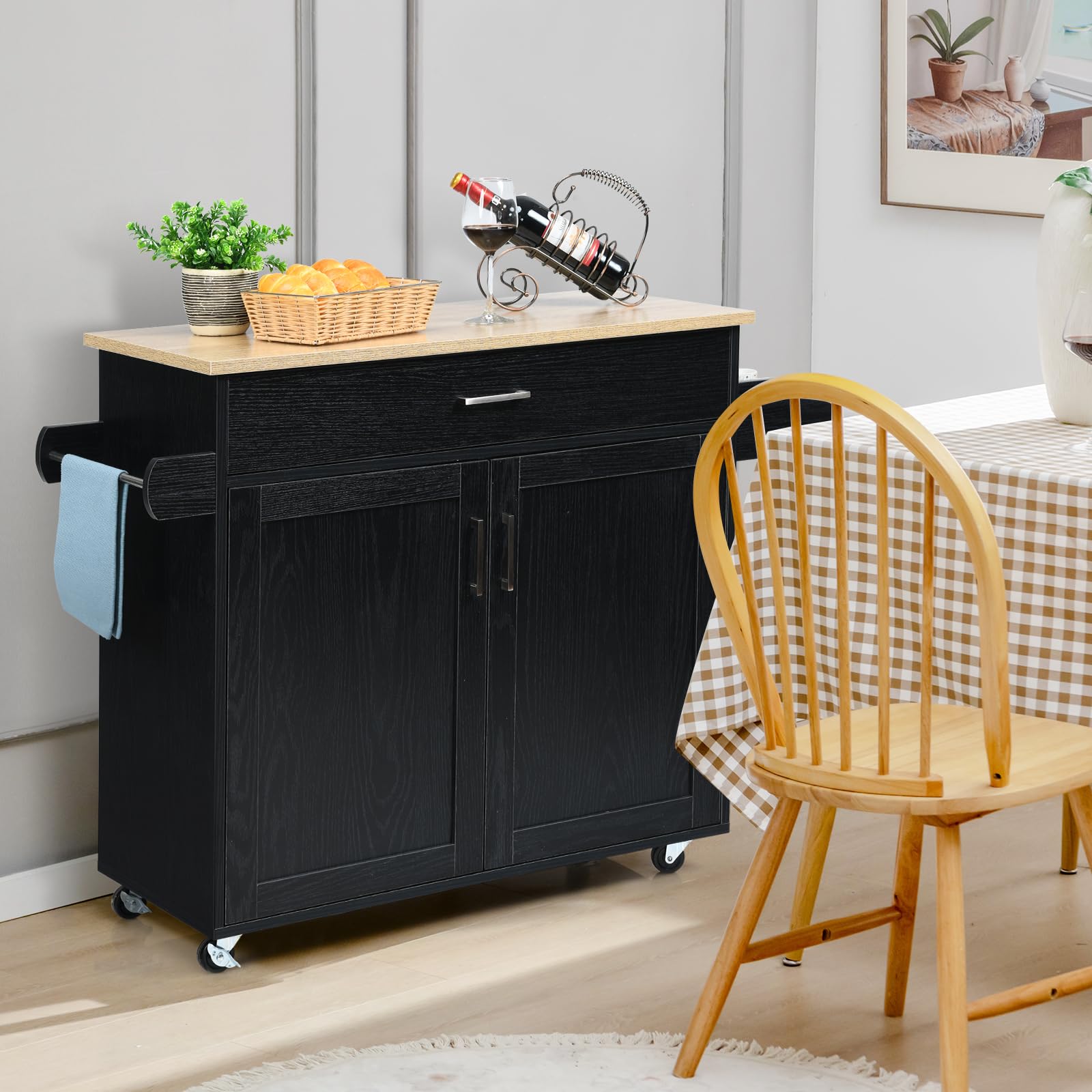 komfotteu-k-chenwagen-k-cheninsel-116-x-40-x-85-cm-mit-rollen-schwarz image 2