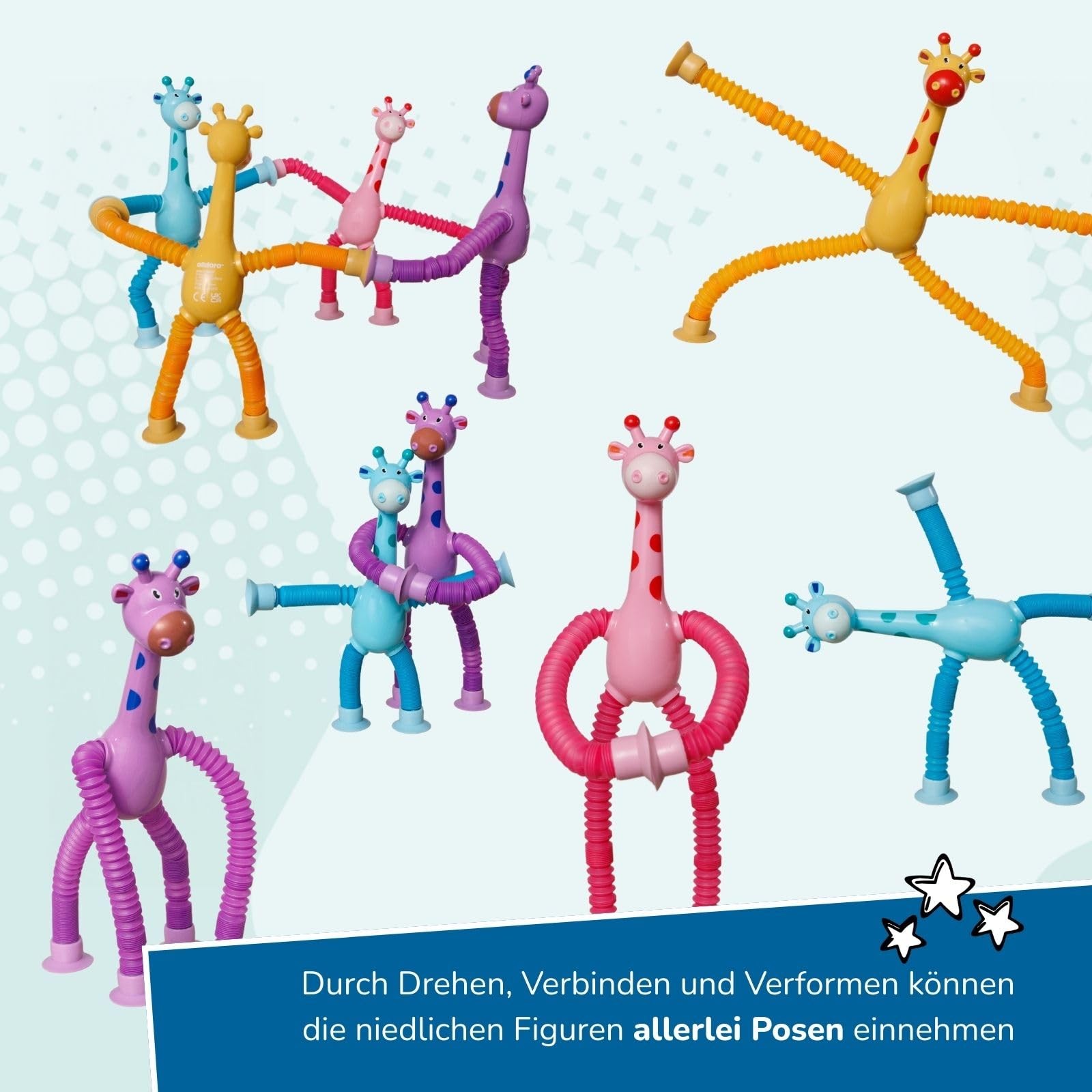 alldoro-flexi-animals-giraffen-24er-set-saugn-pfe-4-farben-dehnbar image 5