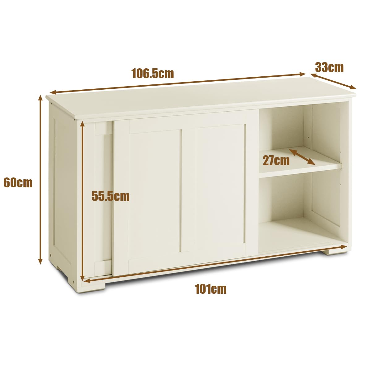 komfotteu-sideboard-beistellschrank-milchig-wei-107x33x60cm image 3