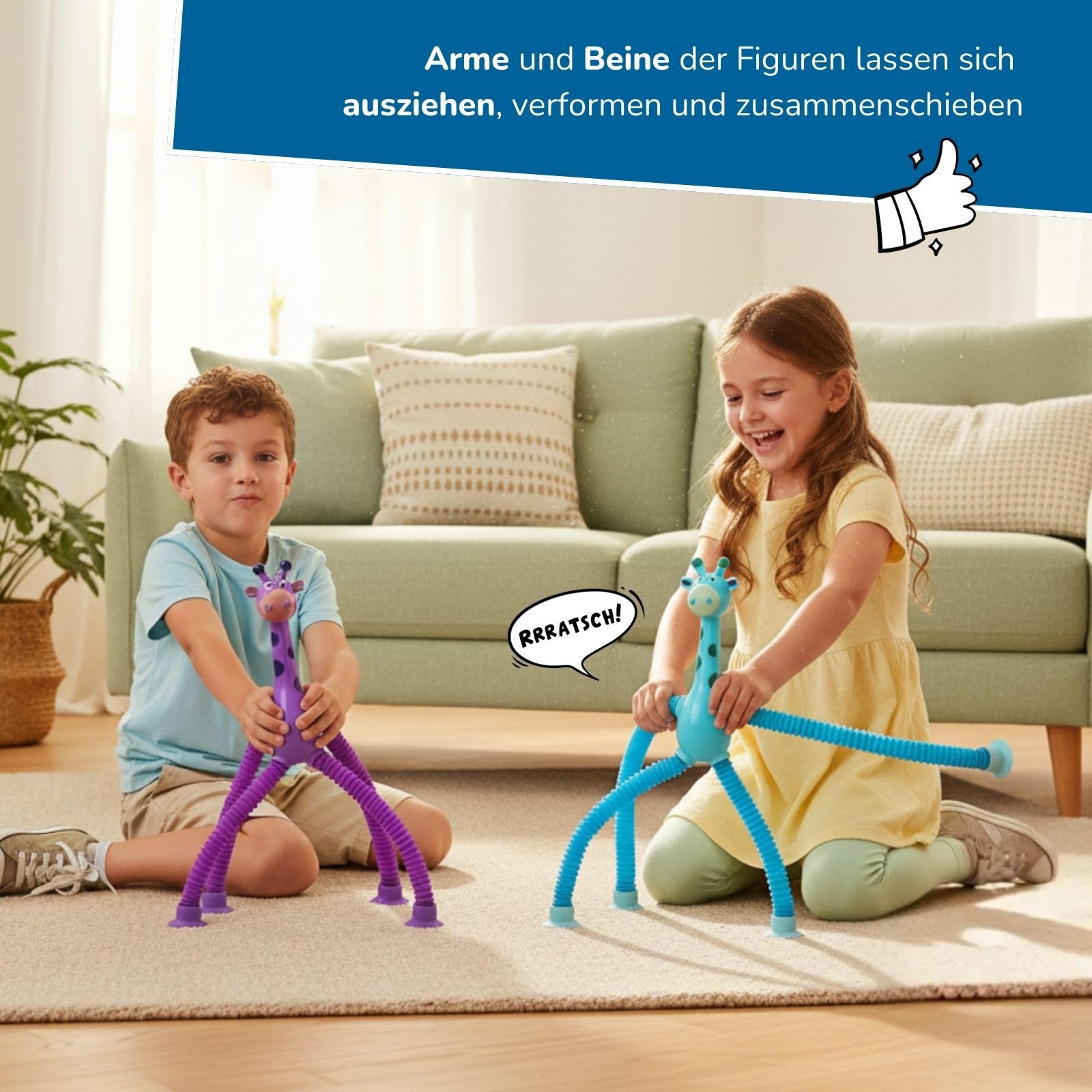 alldoro-flexi-animals-giraffen-24er-set-saugn-pfe-4-farben-dehnbar image 3