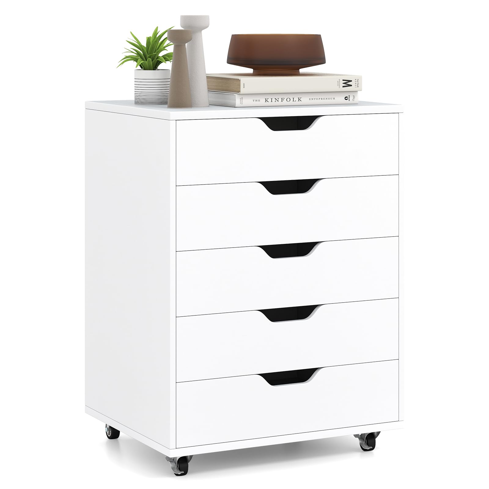 komfotteu-rollcontainer-mit-5-schubladen-r-dern-mobiler-b-roschrank image 1