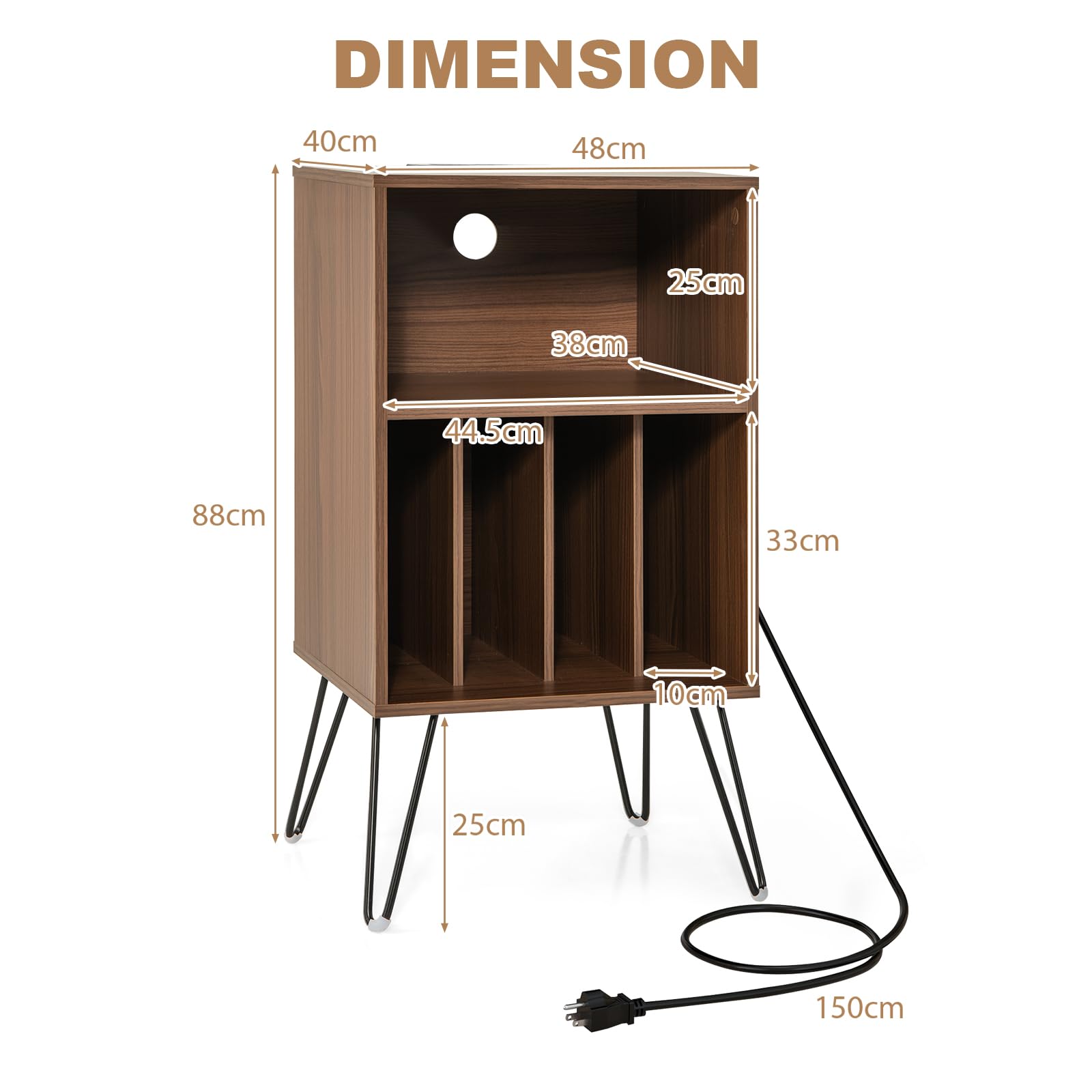 komfotteu-aktenschrank-braun-mit-ladestation-2-steckdosen-usb-typ-c image 3
