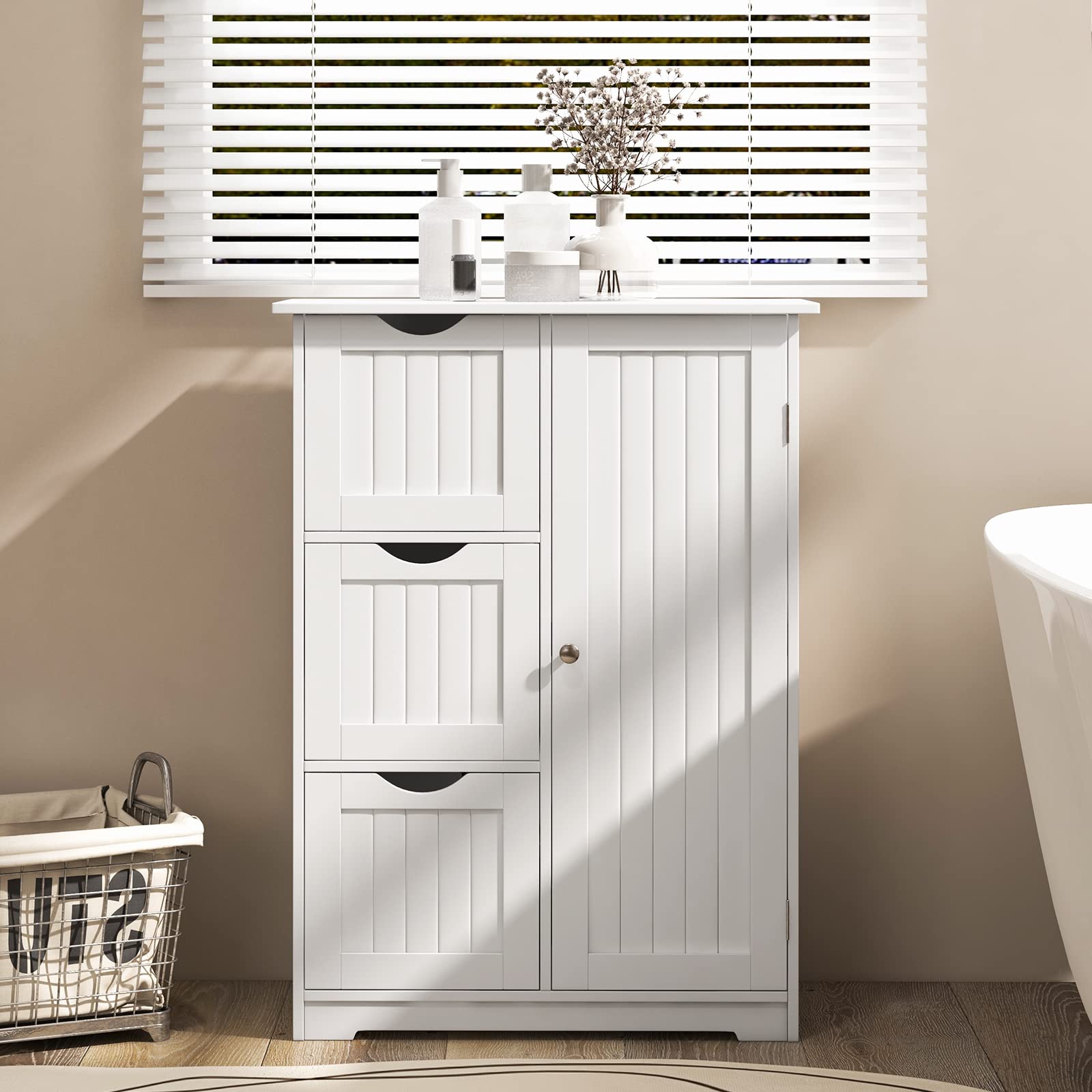 komfotteu-badschrank-wei-mit-3-schubladen-1-t-r image 2