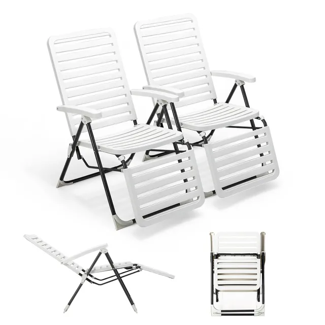 komfotteu-sonnenliege-gartenliege-klappbar-2er-set-7-fach-verstellbar-bis-150-kg image 1