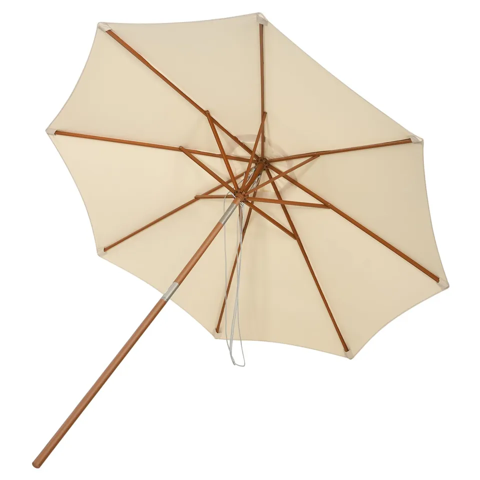 komfotteu-sonnenschirm-knickbar-270-300cm-holz-mit-8-streben image 1