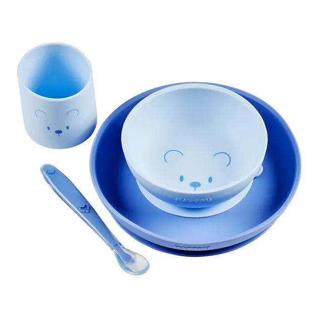 nattou-mealtime-b-r-geschirrset-kinder-silikon-4-teilig-teller-schale-becher-l-f image 1