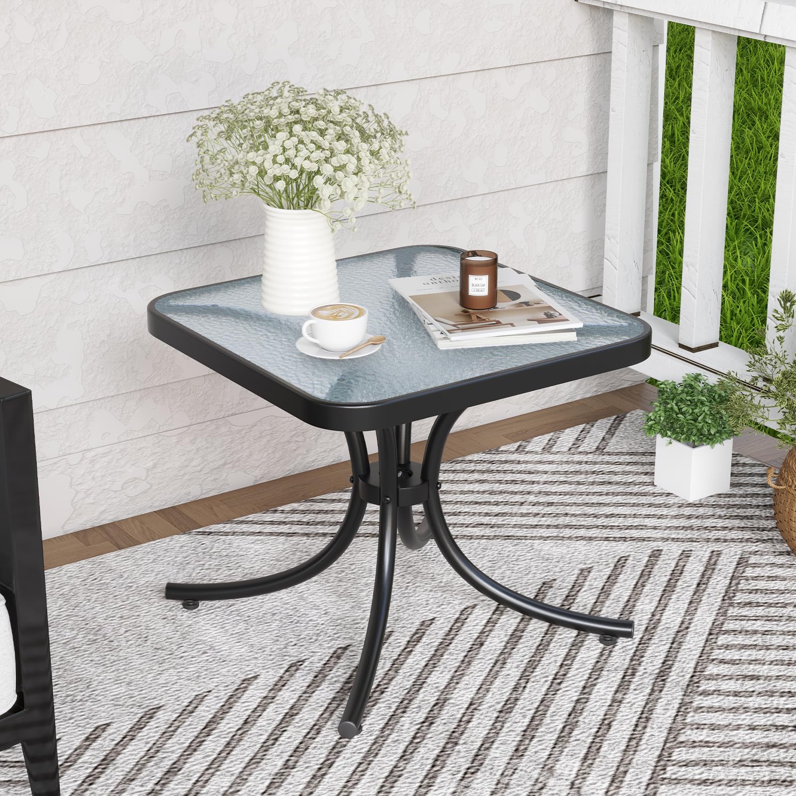 komfotteu-gartentisch-beistelltisch-glas-50x50x45-cm-metall-wetterfest image 8
