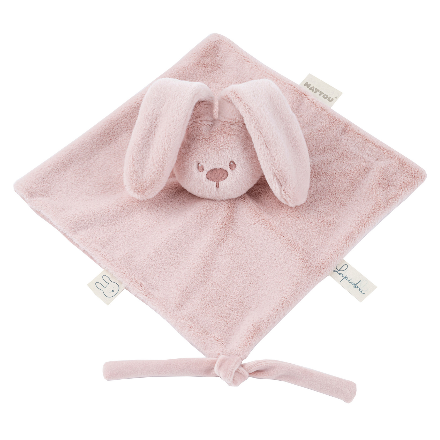 nattou-lapidou-baby-schmusetuch-27-x-27-cm-doudou-hase-puderrosa image 1