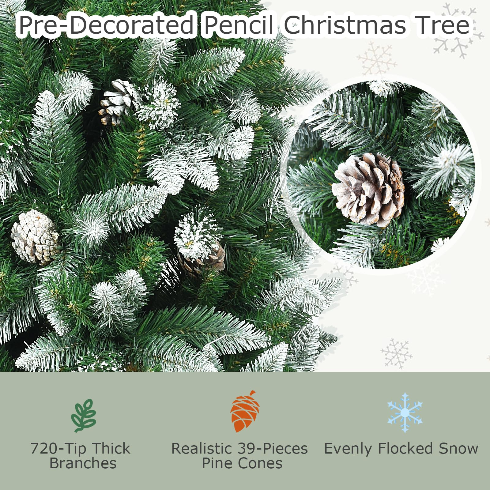 komfotteu-k-nstlicher-weihnachtsbaum-220-cm-mit-schnee-gr-n image 3