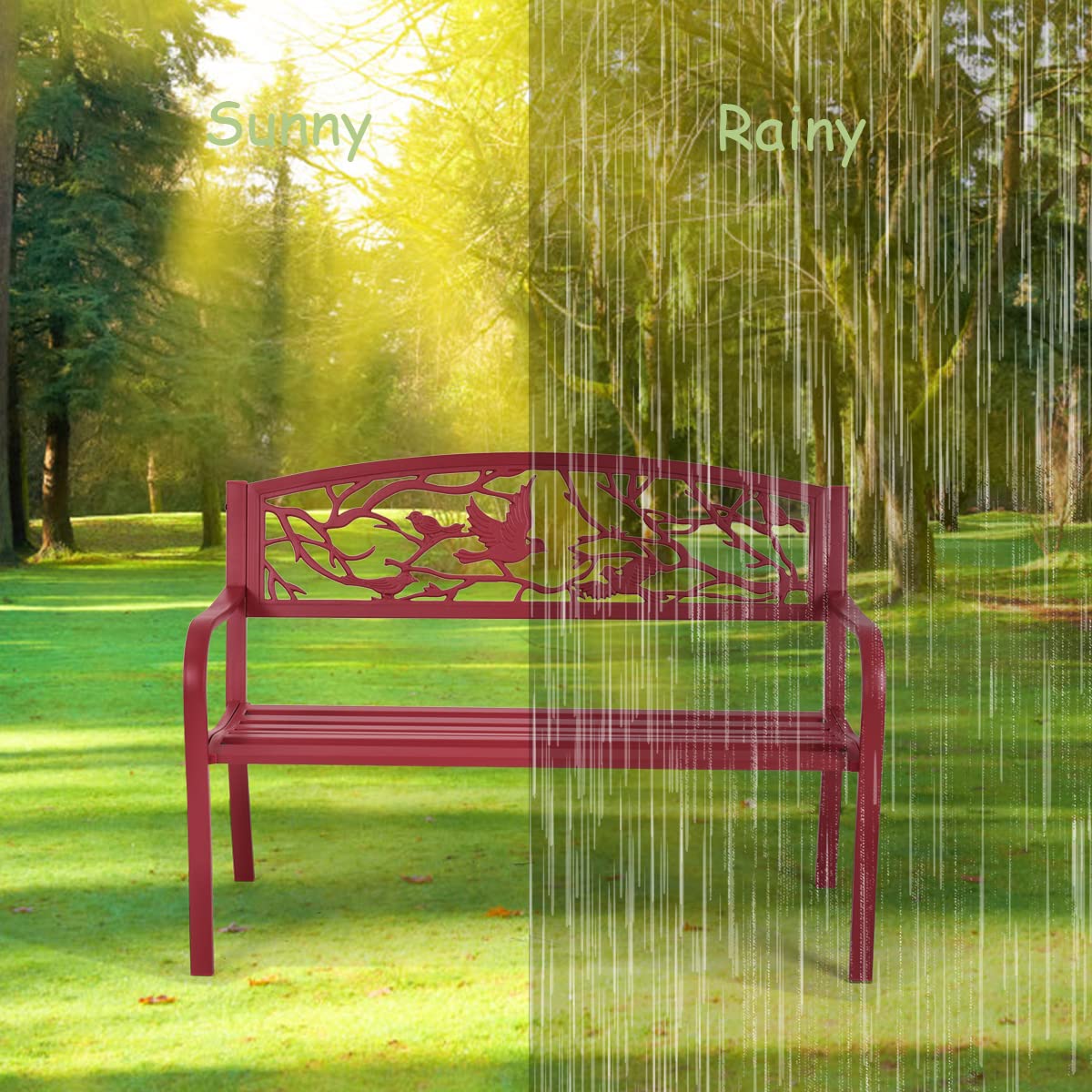 komfotteu-gartenbank-metall-rot-127x60x88-cm-bis-280-kg image 5