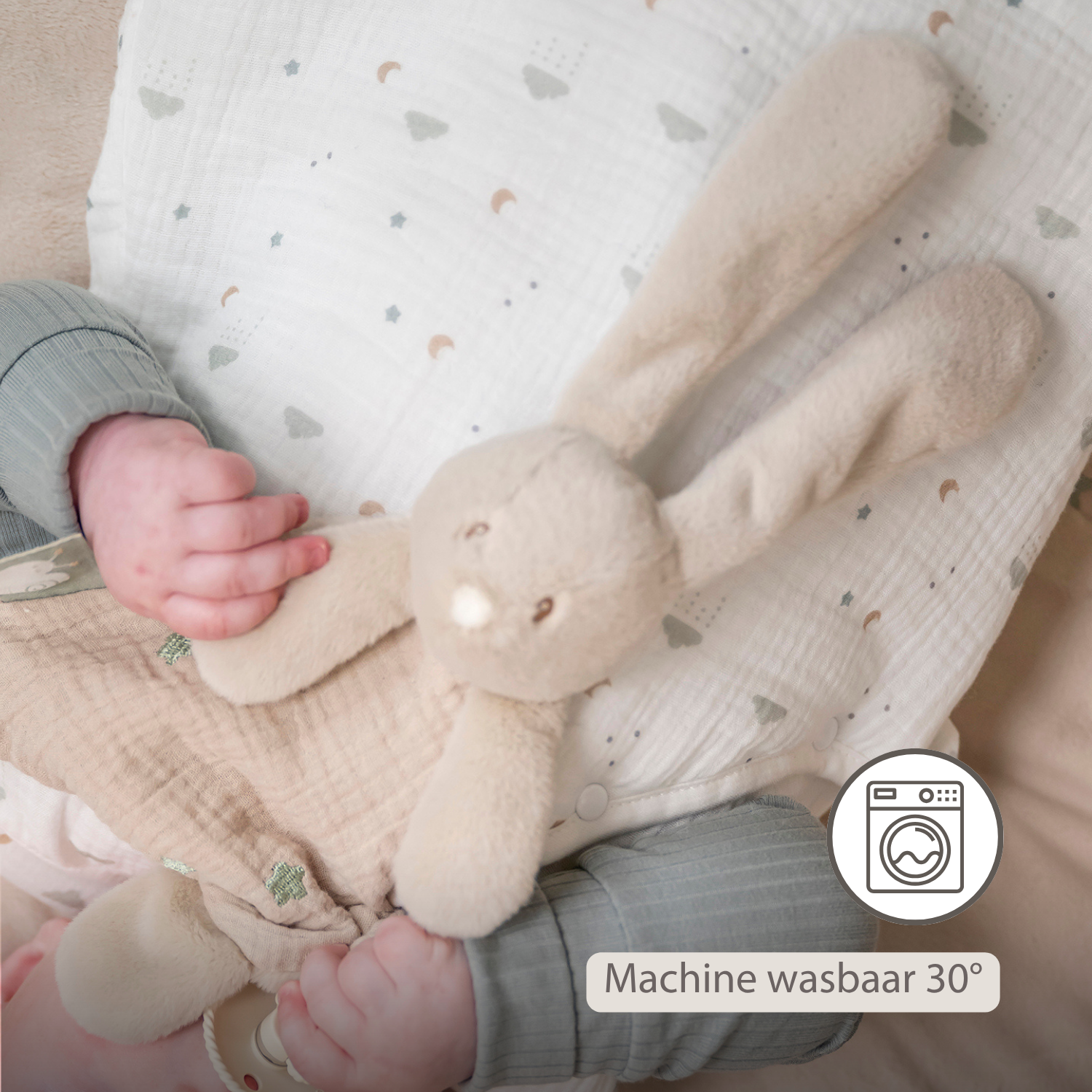 nattou-loulou-mini-kuscheltuch-hase-25-cm-sand image 7