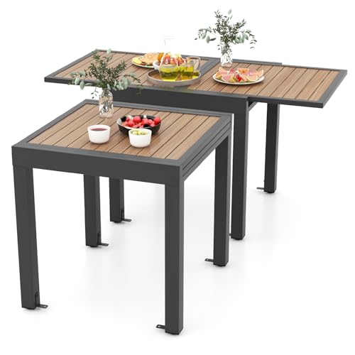 komfotteu-gartentisch-ausziehbar-80-160-cm-aluminium-holzmaserung-grau image 8