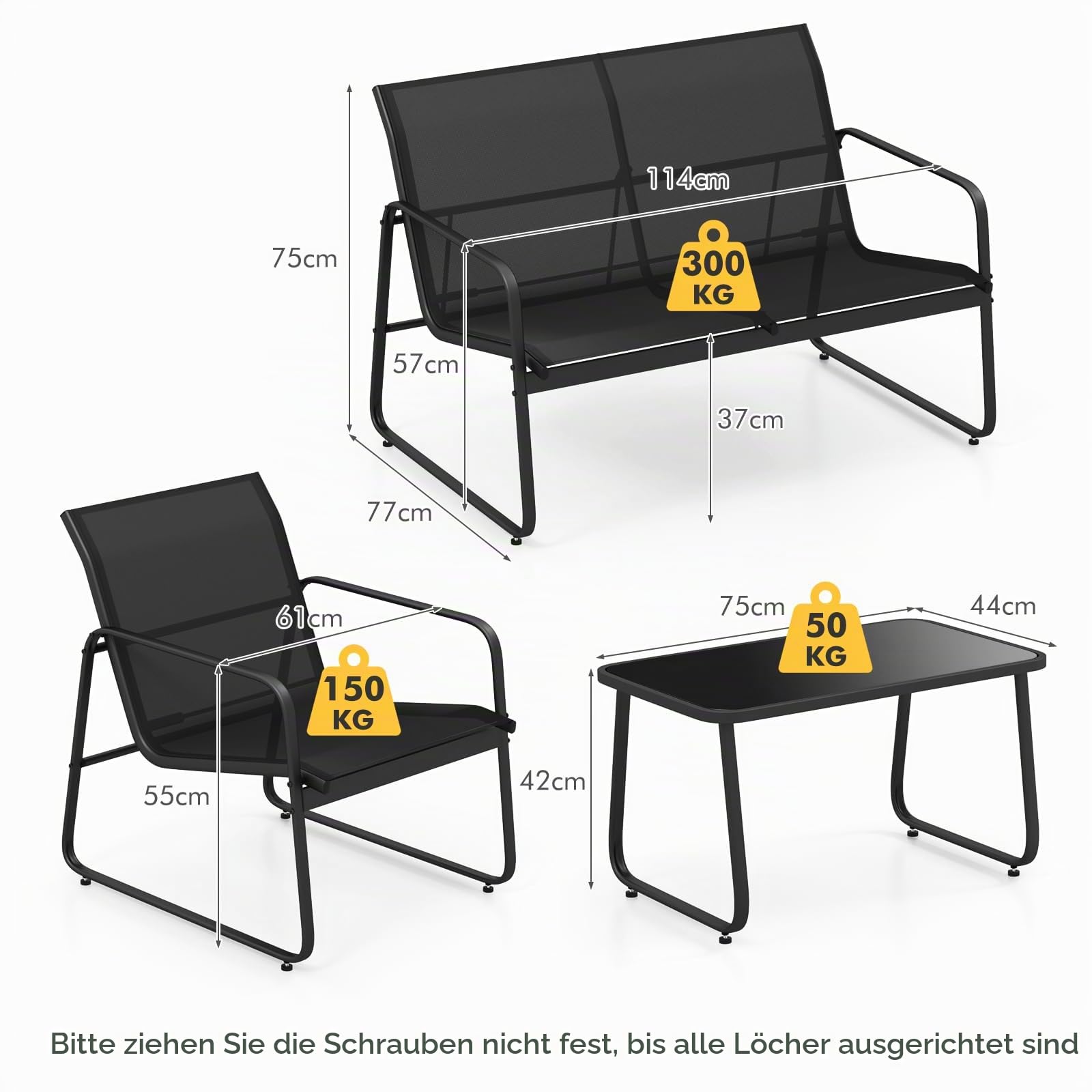 komfotteu-gartenm-bel-set-4-personen-textilene-mit-sofa-2-sesseln-und-couchtisch image 6
