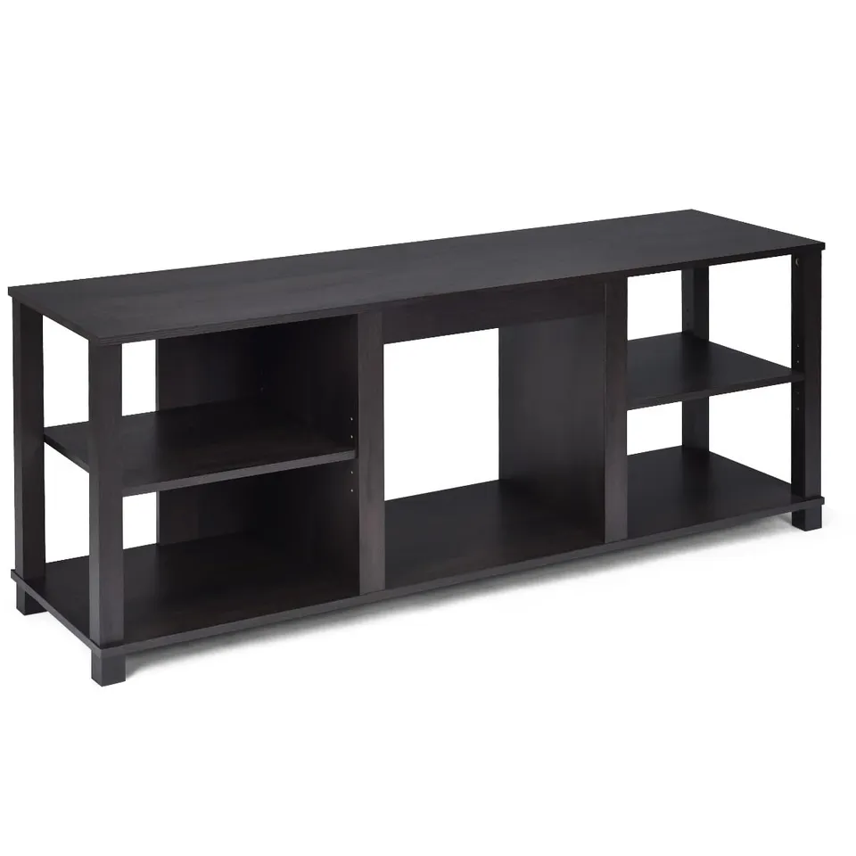 komfotteu-tv-m-bel-150x40x58-cm-mit-kaminfach-schwarz-braun image 1