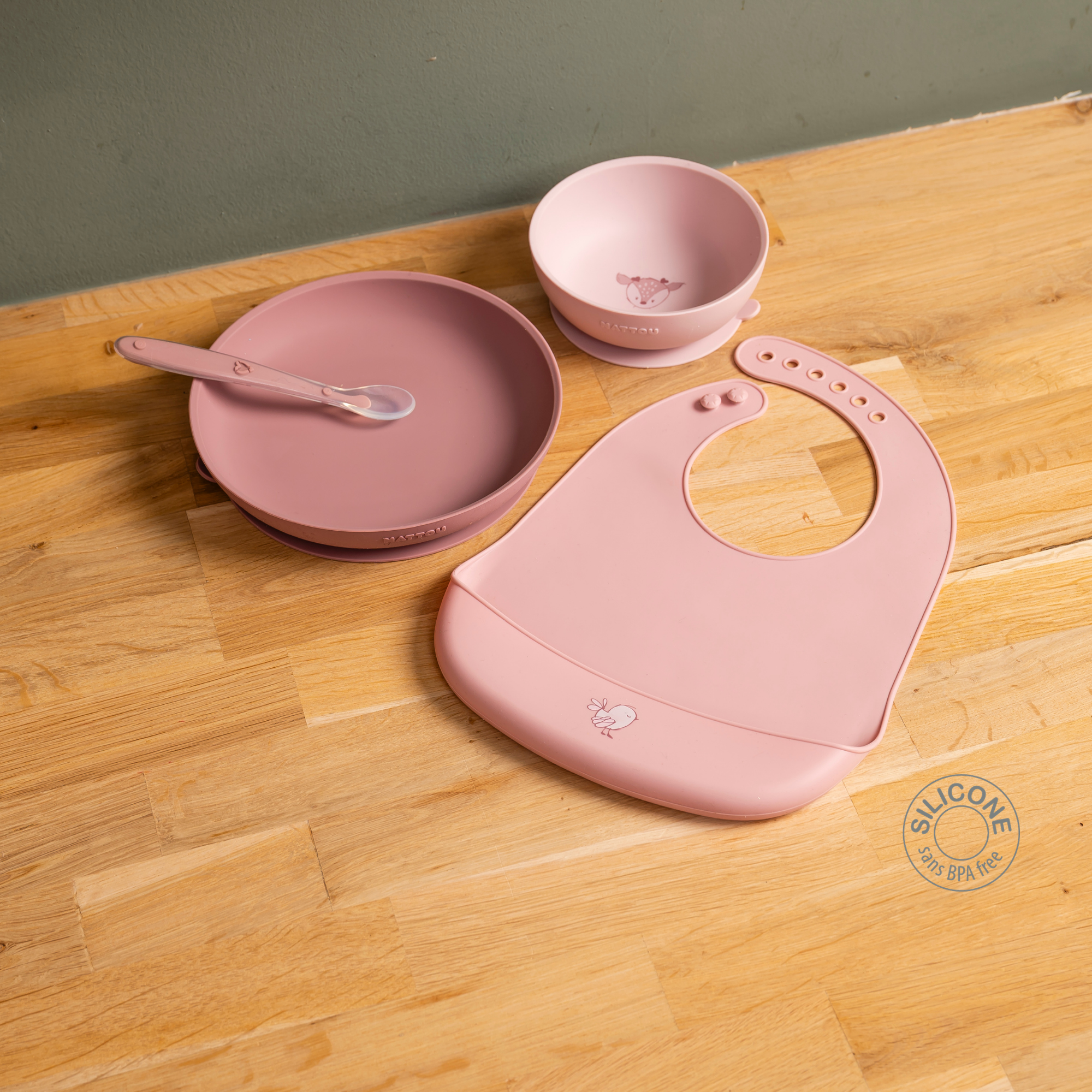 nattou-mealtime-silikon-geschirrset-4-teilig-rosa image 6