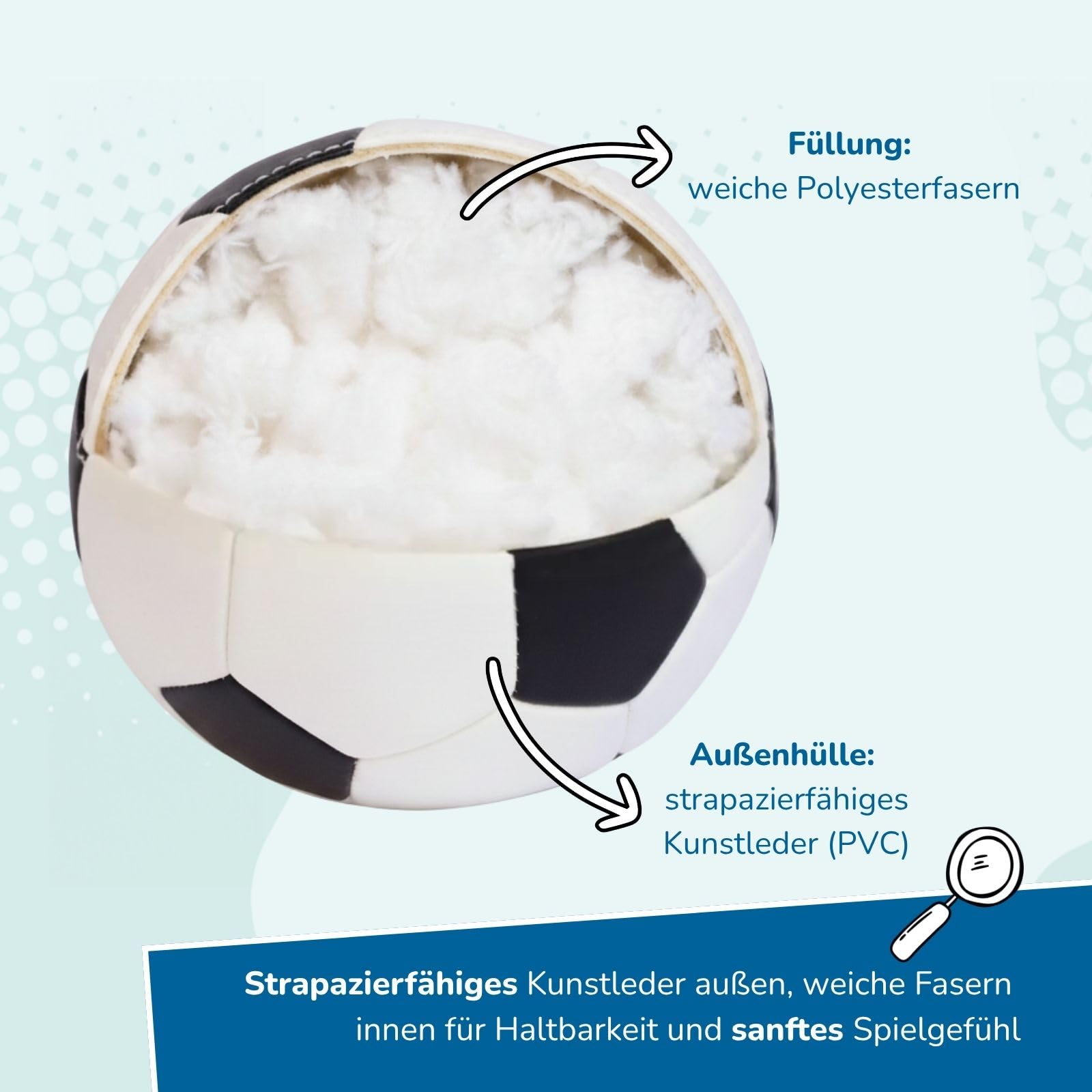 alldoro-softball-6er-set-18-cm-schwarz-wei-schaumstoffball image 6