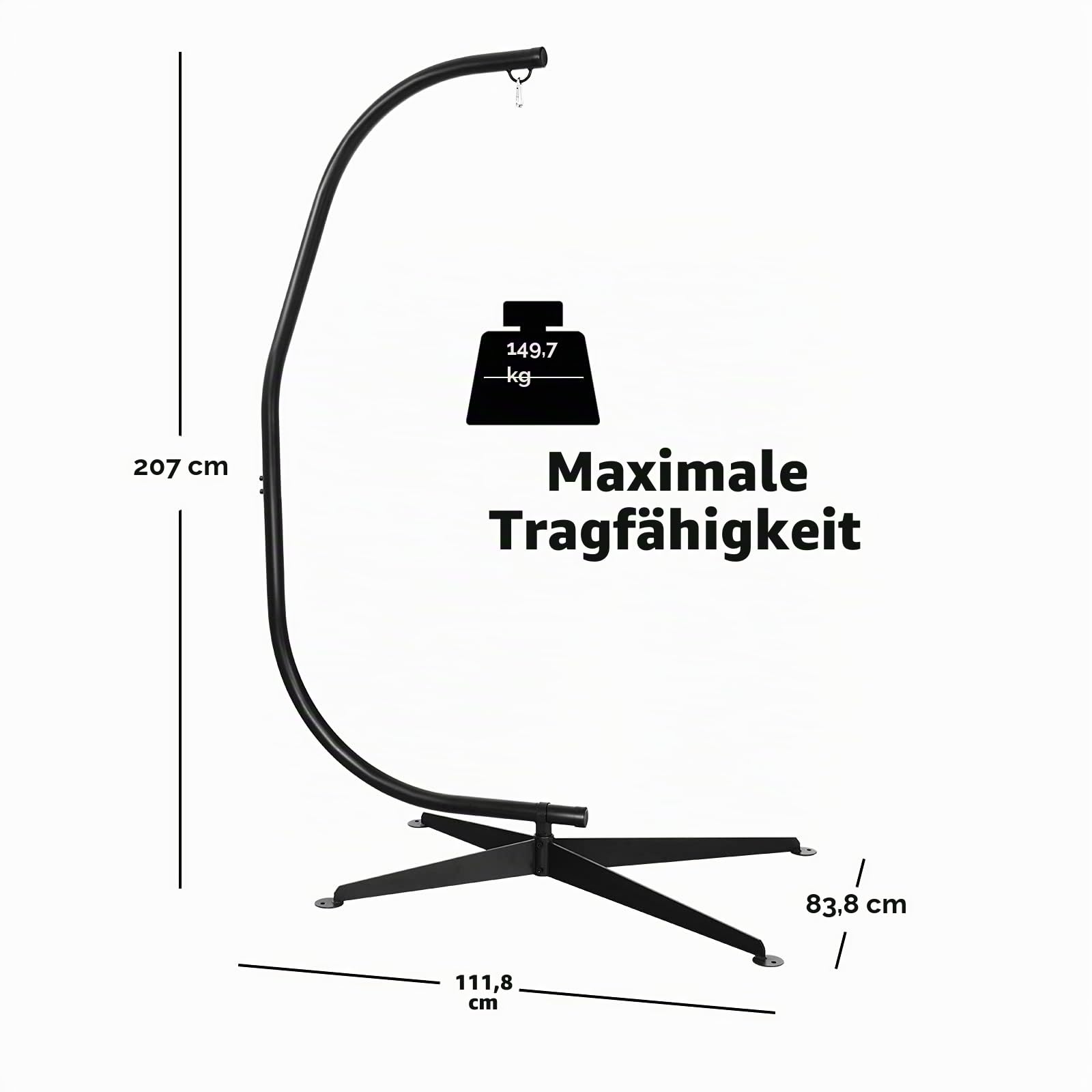 komfotteu-h-ngesessel-gestell-c-st-nder-metall-freistehend-bis-150-kg image 7