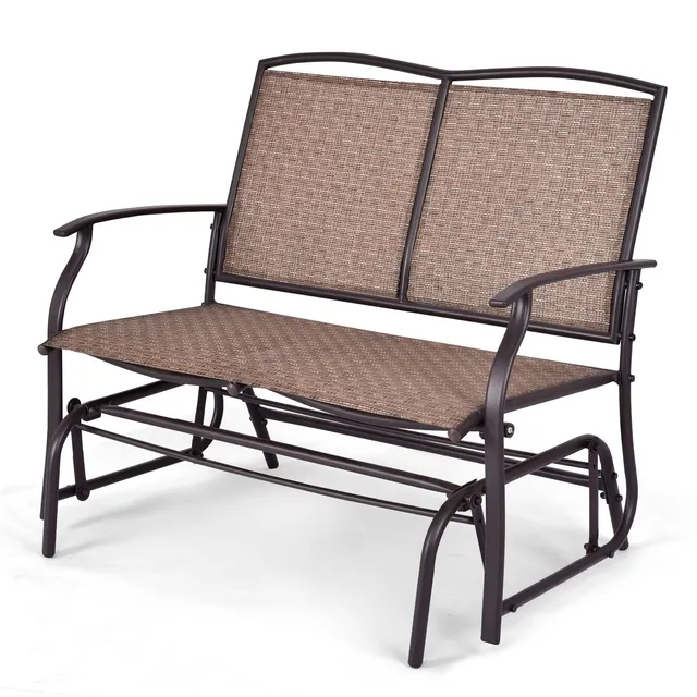 komfotteu-2-sitzer-schaukelbank-gartenbank-textilene-braun-105x71-5x93-cm-bis-18 image 1