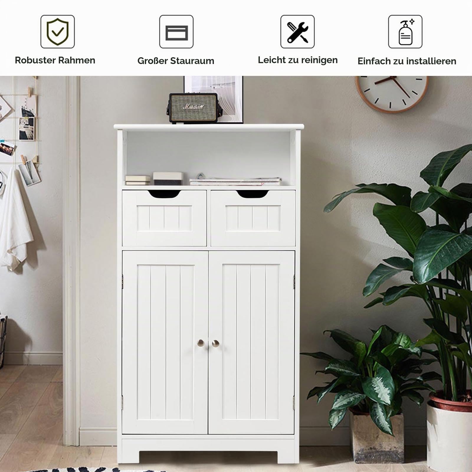 komfotteu-badezimmerschrank-standschrank-60x30x109cm-wei-2-schubladen image 7
