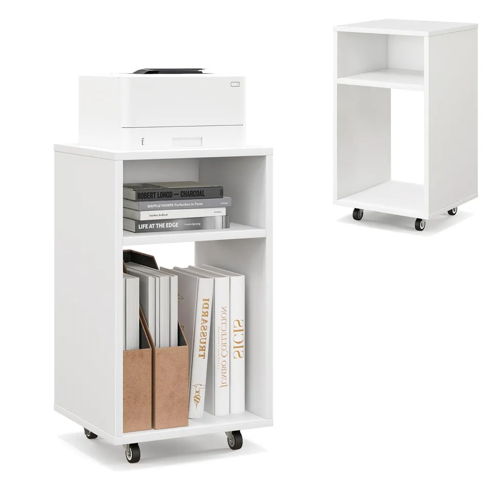 komfotteu-rollcontainer-druckertisch-wei-33x30x58-cm-mit-rollen image 1