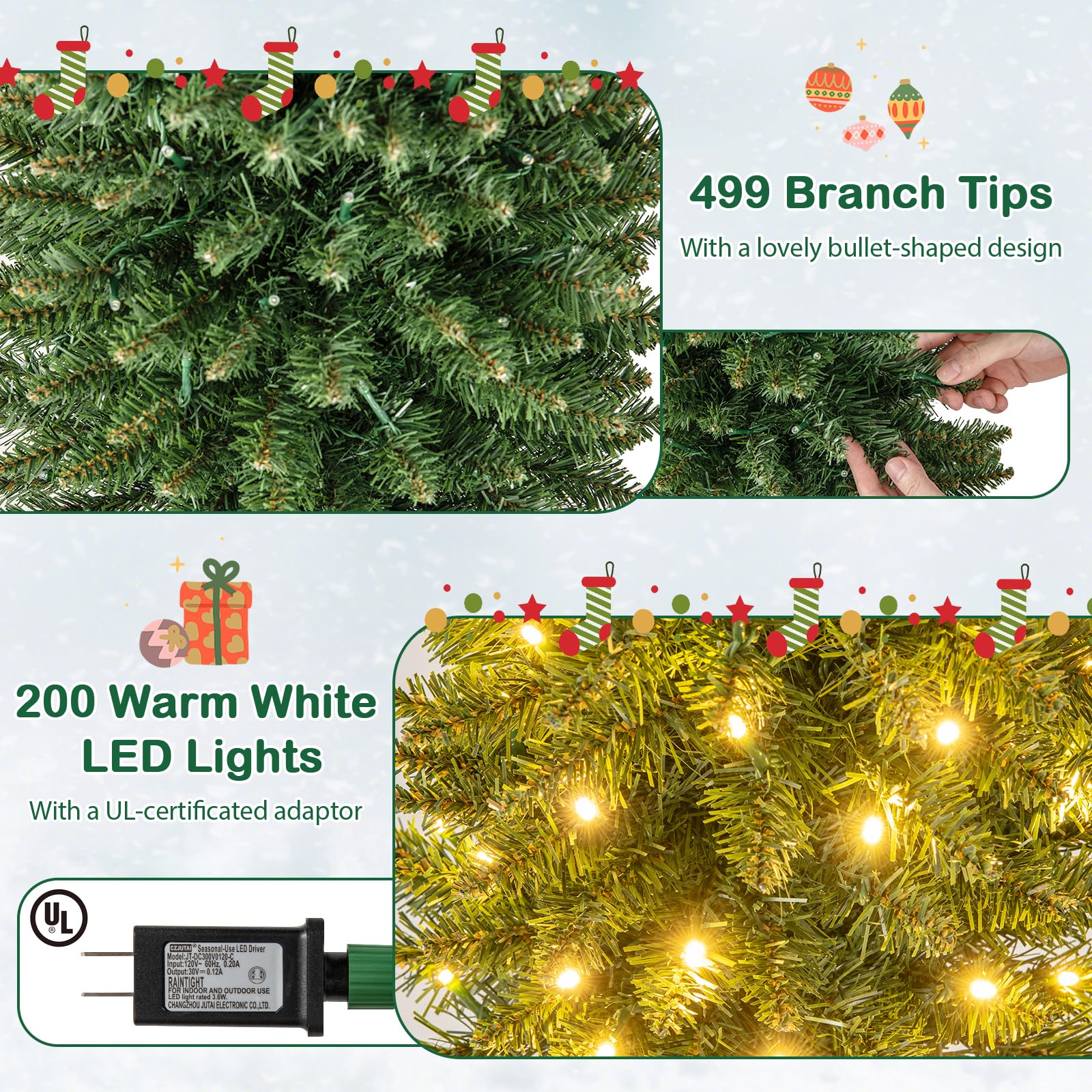 komfotteu-k-nstlicher-weihnachtsbaum-mit-lichtern-210-cm-499-spitzen image 4