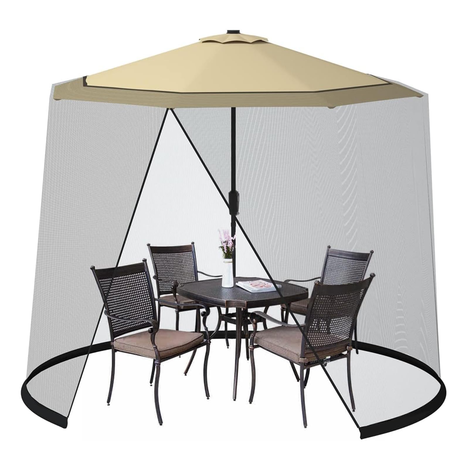 komfotteu-moskitonetz-verstellbar-f-r-270-300-cm-schirm-pavillon-schwarz image 1