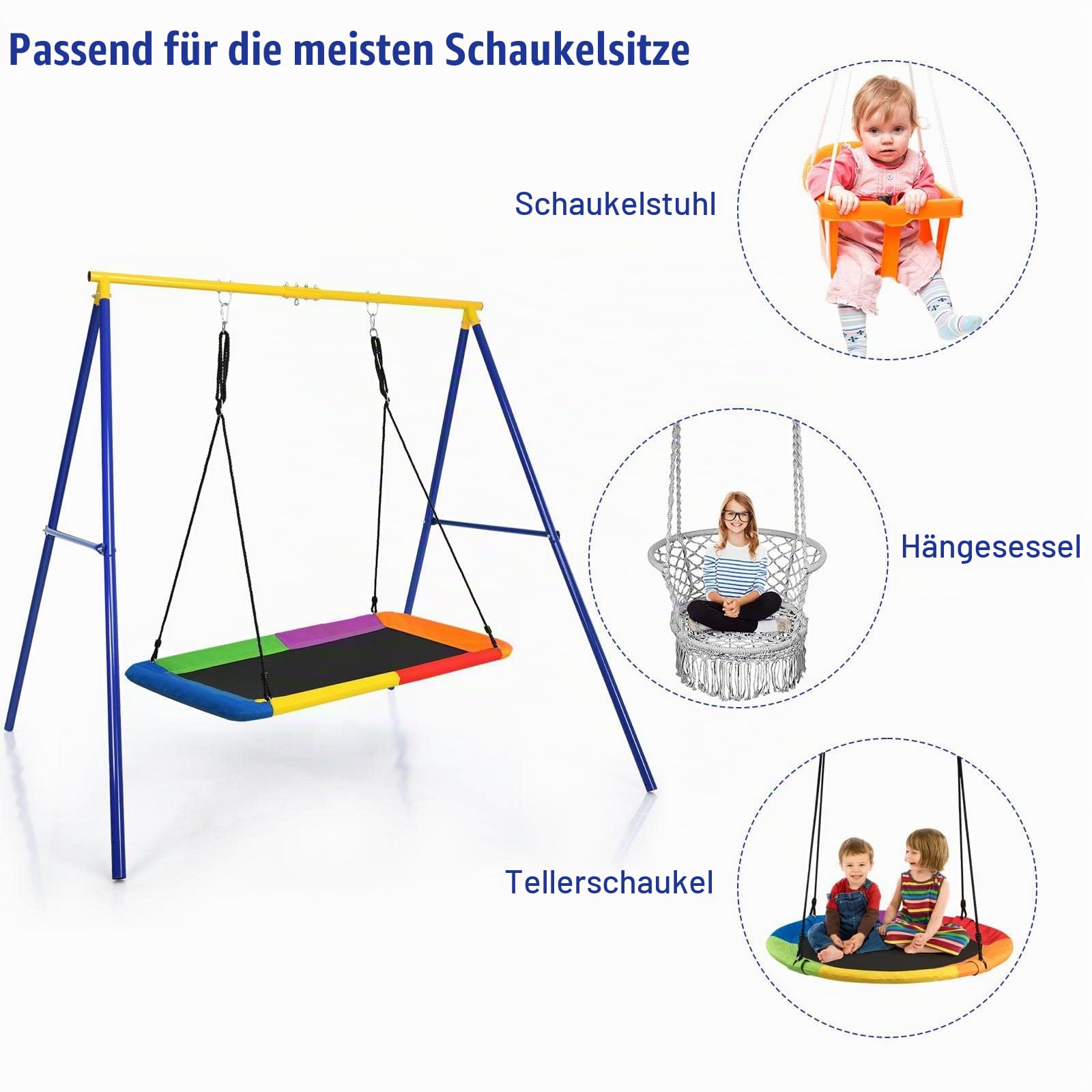 komfotteu-doppel-schaukelgestell-f-r-nestschaukel-kinderschaukel-blau-gelb image 4