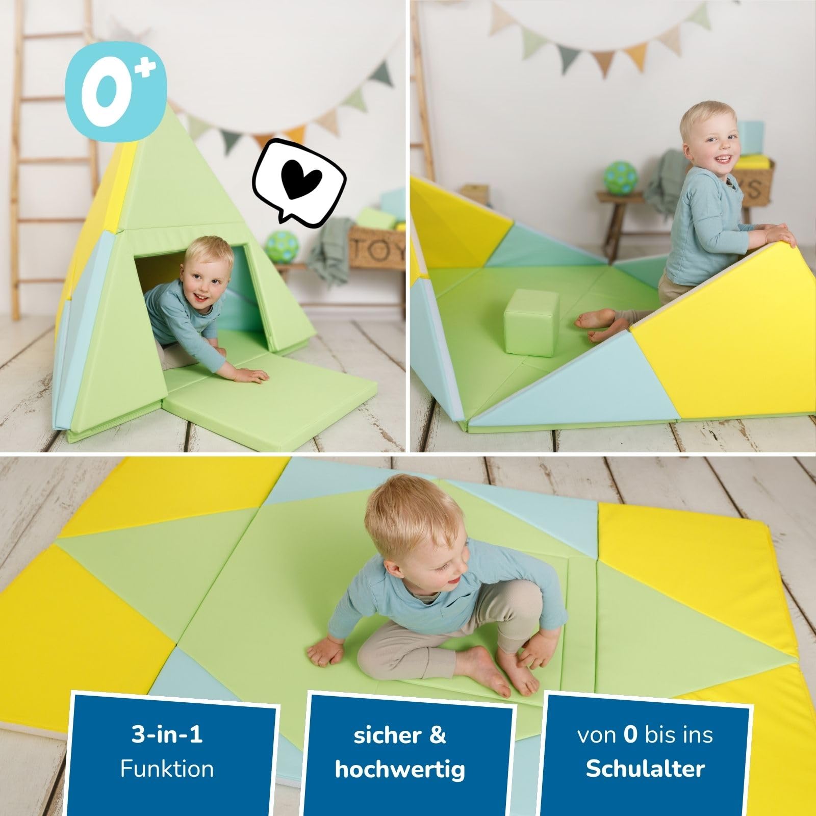 alldoro-3-in-1-spielmatte-182-x-105-cm-krabbelmatte-tipi-zelt-spielboot image 2