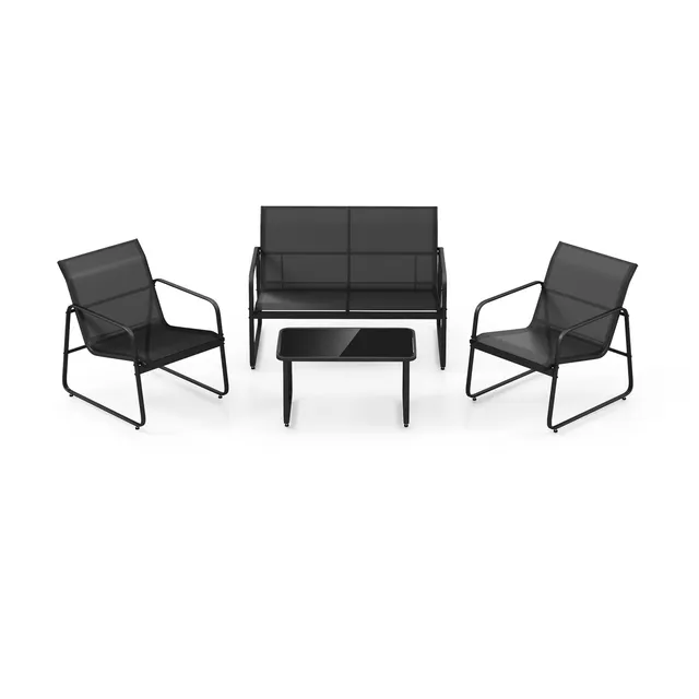komfotteu-gartenm-bel-set-4-personen-textilene-mit-sofa-2-sesseln-und-couchtisch image 1