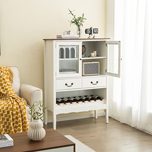 komfotteu-weinschrank-sideboard-90-5x38x126-cm-mit-t-ren-und-weinregal image 8