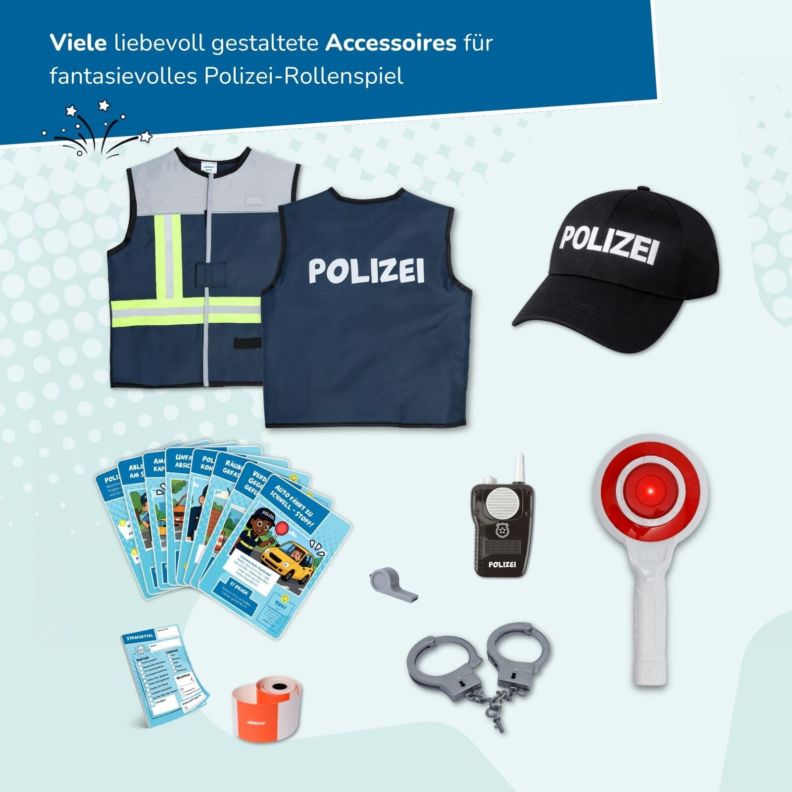 alldoro-polizei-set-mit-verkehrs-blitzer-80-cm-licht-sound image 7